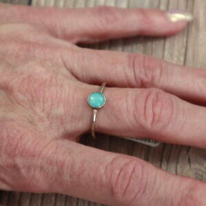 Amazonite‎ Ring 8 Silver Party Boho Dainty Classic Modern Gypsy Elegant NWT